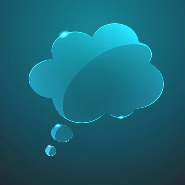 Ícone de nuvem de callout de vidro vetorial. Eps10 — Vetor de Stock
