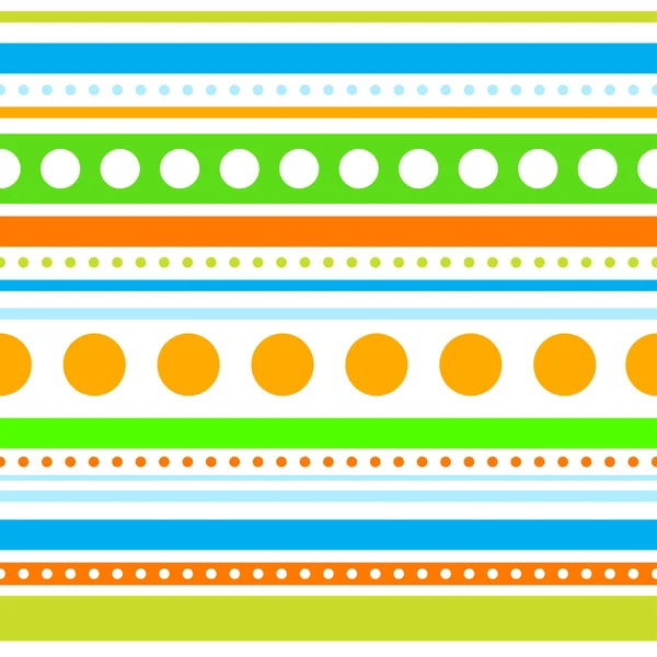 Vector horizontal stripes and circles seamless — Stock Vector