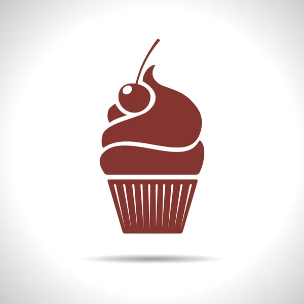 Vektor cupcake med körsbär ikon. eps10 — Stock vektor