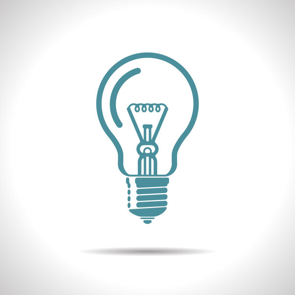 Vector lightbulb blue icon. Eps10