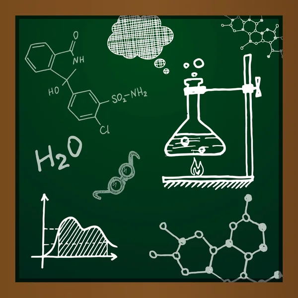 矢量粉笔绘制化学元素 — 图库矢量图片