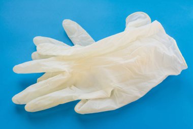 Rubber medical gloves close up studio shot photo