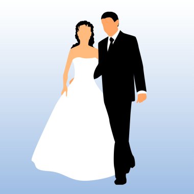 Gelin ve damat silüeti