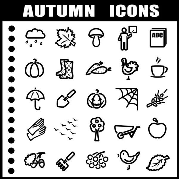 Höstens ikoner — Stock vektor