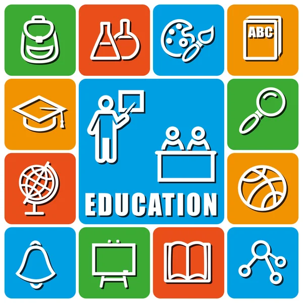 Ikony edukacji — Wektor stockowy