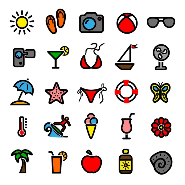 Summer icons — Stock Vector