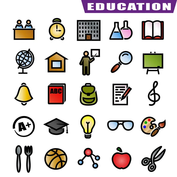 Iconos educativos Ilustración De Stock