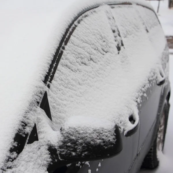 Bil Sidodörr Snö — Stockfoto