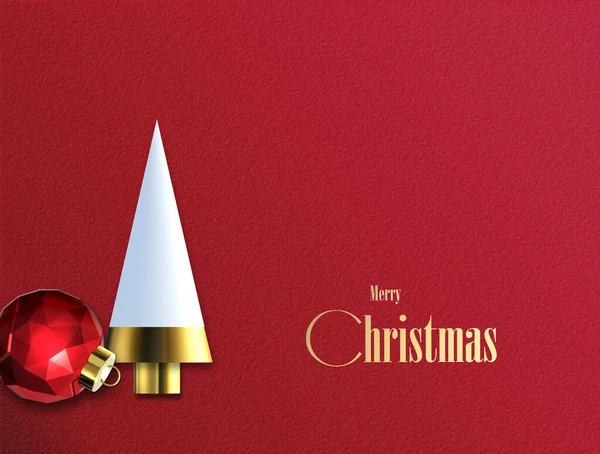 Αφηρημένη Χριστουγεννιάτικη Κάρτα Κόκκινο Αφηρημένο Χριστουγεννιάτικο Δέντρο Μπάλες Μπιχλιμπίδια Κομφετί — Φωτογραφία Αρχείου