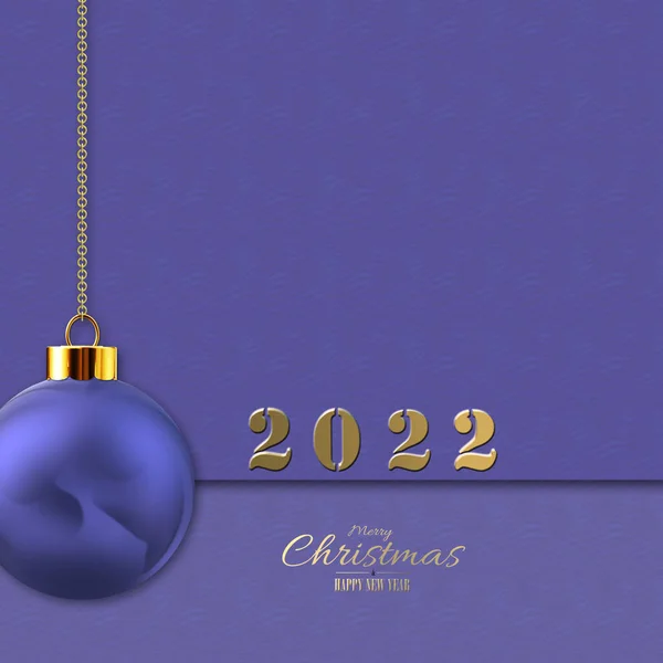 2022 Yılının Noel Çok Peri Renginde Zincirde Asılı Mor Renkli — Stok fotoğraf