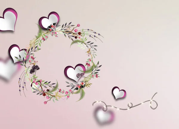 Romantic card of hearts — Foto Stock
