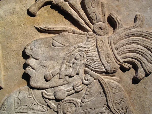 Ancient Maya limestone lintel — Stock Photo, Image