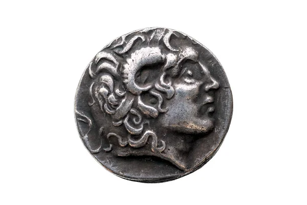 Görög Ezüst Drachum Érme Másolata Nagy Sándor Kelt 336 323 — Stock Fotó