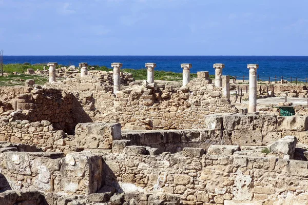 Roman Column Arkitektur Byggnad Ruiner Kato Paphos Pafos Arkeologiska Park — Stockfoto