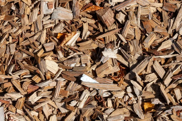 Trozos Madera Astillas Corteza Que Han Sido Triturados Para Uso —  Fotos de Stock