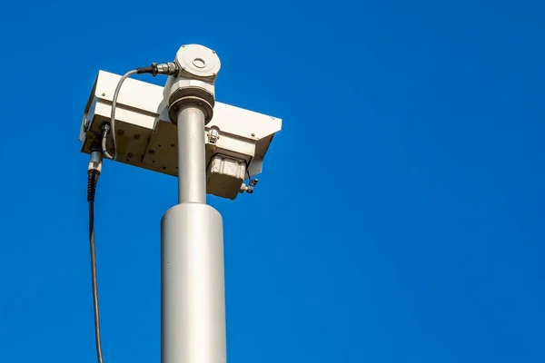 Sistema Câmera Segurança Cctv Sendo Usado Para Vigilância Com Céu — Fotografia de Stock