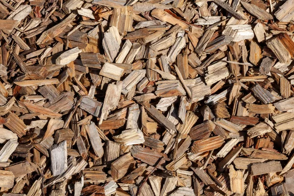 Wood Chip Bark Chippings Having Been Shredded Use Garden Mulch — Stock Photo, Image