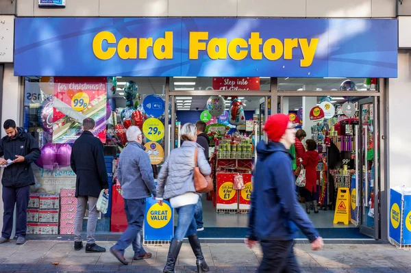 Cardiff Wales November 2018 Card Factory Logo Reclame Bord Buiten — Stockfoto