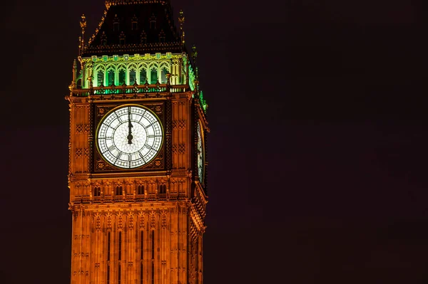 Big Ben Van Huizen Van Het Parlement Londen Engeland Nachts — Stockfoto