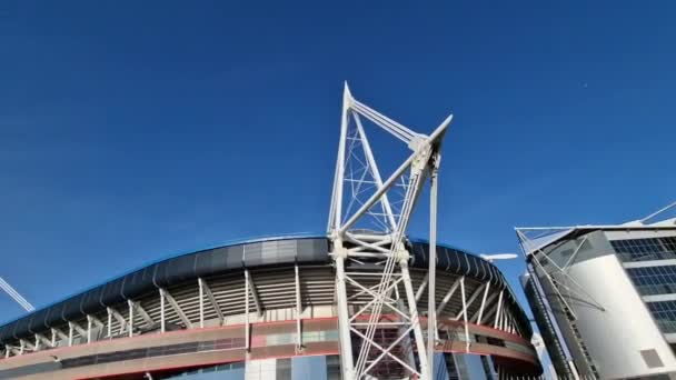 Cardiff Wales February 2022 Principality Stadium Millennium Stadium Landmark Home — Stockvideo