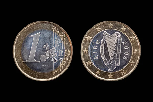 Uma Moeda Euro Irlanda Eire Datada 2005 Que Mostra Harpa — Fotografia de Stock