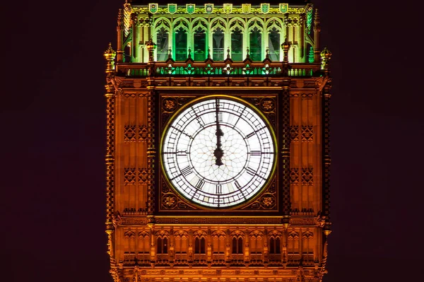 Big Ben Houses Parliament London England England Natten Slående Midnatt – stockfoto