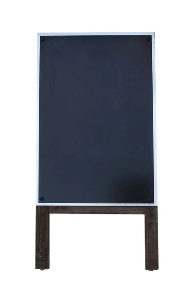 Blank Notice Board Sign Chalkboard Blackboard Wooden Frame Placard White — Stock Photo, Image