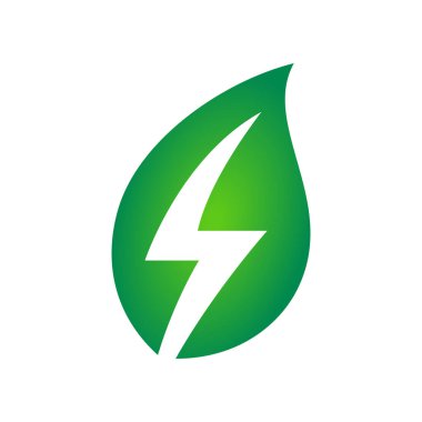 Yeşil, Temiz, Yenilenebilir Enerji Vektörü Simgesi