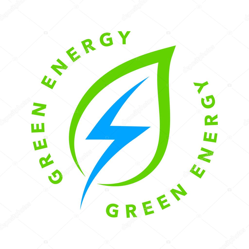 Green, Clean, Renewable Energy Vector Icon