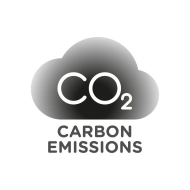 CO2 karbon emisyon vektör konsepti simgesi