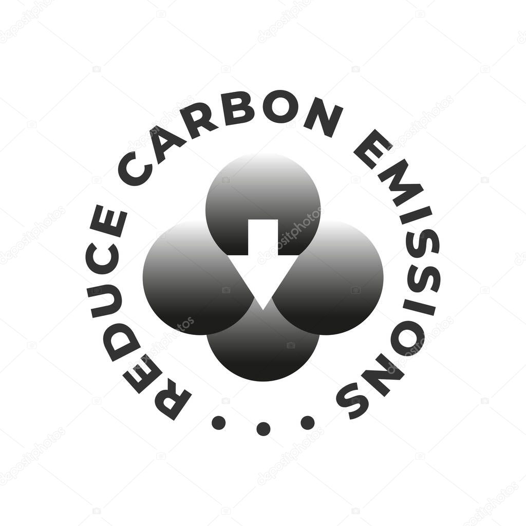 CO2 carbon emissions vector concept icon badge