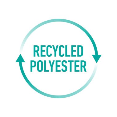 % 100 geri dönüştürülmüş malzeme vektör logo rozeti ile yapıldı