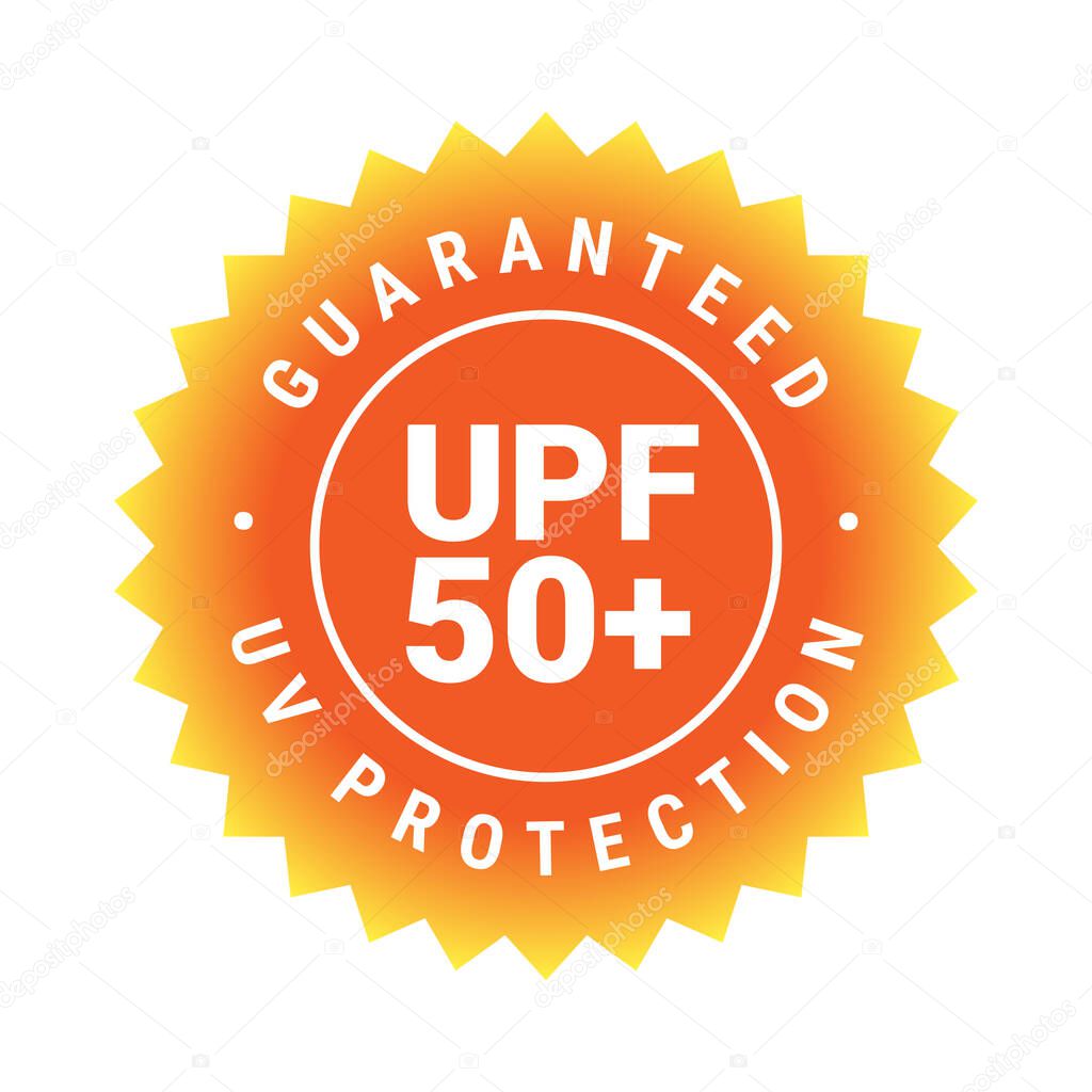 UPF icon. Ultraviolet Protection Factor sign. Ultra violet sunrays protection symbol. Vector illustration.