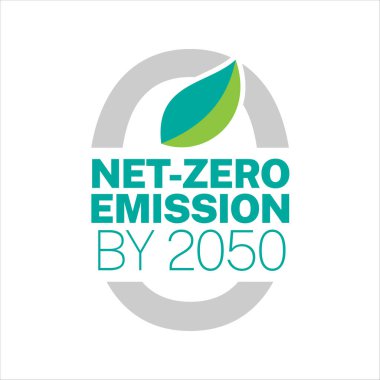 2050 vektör simgesine kadar Sıfır Emisyon