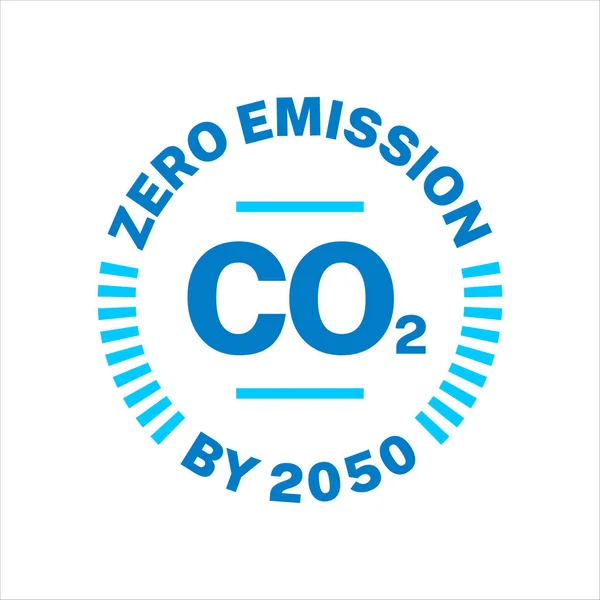 Badge Icône Vectorielle Zéro Émission Ici 2050 — Image vectorielle