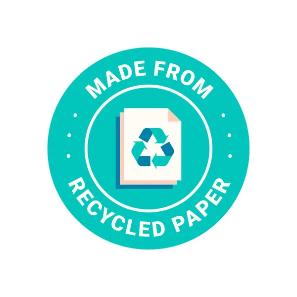 Recycled Paper Vector Icon Logo Badge — Stock Vector