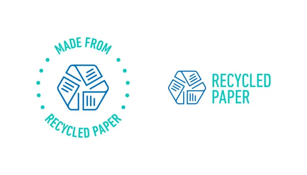 Recycled Paper Vector Icon Logo Badge — Stock Vector