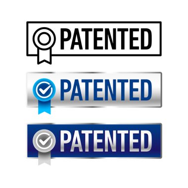 Patentli vektör yuvarlak simge damgası rozeti