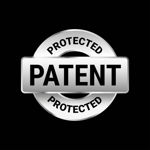 Patented vector round icon stamp badge