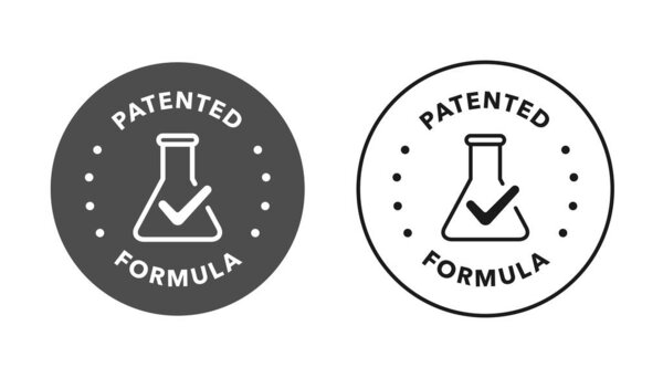 Patented vector round icon stamp badge