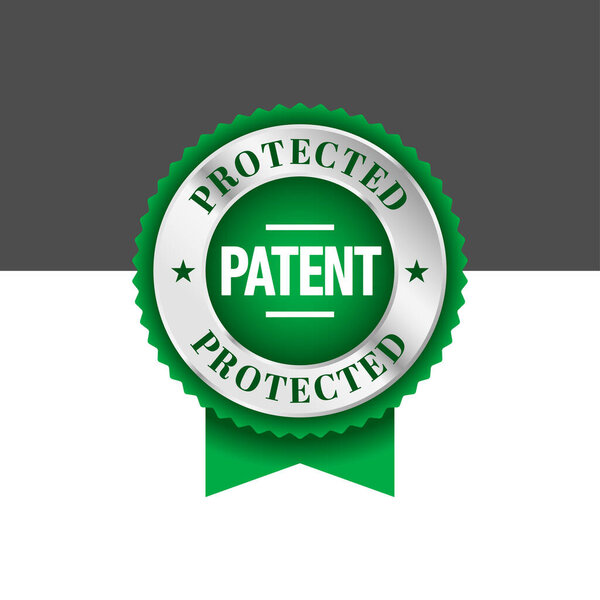 Patented vector round icon stamp badge