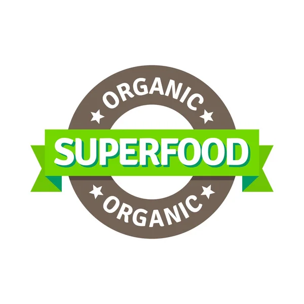 Superfood Vector Icono Sello Insignia — Archivo Imágenes Vectoriales