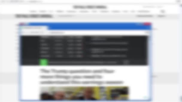 Finanz Und Wirtschaftswebseiten Zeitraffer Internetsurfen Unscharf — Stockvideo