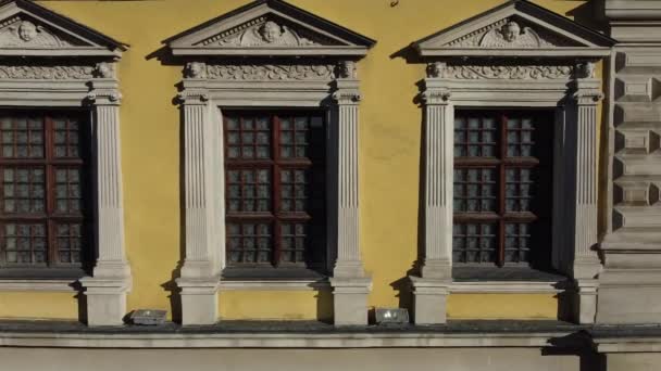 Façade Bâtiment Européen Éléments Architecture Vue Aérienne Drone — Video