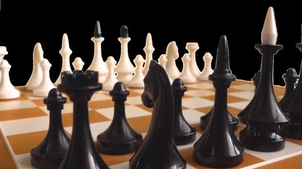 Chess Chessboard Alpha Channel Included You Can Insert Your Background — Stock Video