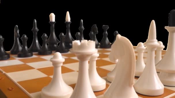 Chess Chessboard Alpha Channel Included You Can Insert Your Background — Stock Video