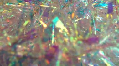 Soyut ışıltılı hologram arkaplanı. Hareket halinde çekim.