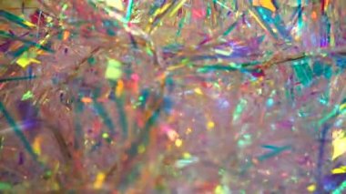 Soyut ışıltılı hologram arkaplanı. Hareket halinde çekim.