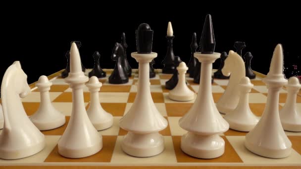 Schach Auf Einem Schachbrett Alpha Kanal Inklusive Sie Können Ihren — Stockvideo