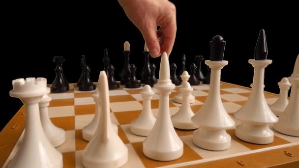 Chess Chessboard Alpha Channel Included You Can Insert Your Background — Stock Video